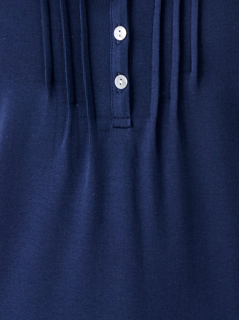T-shirt fine côte pur coton - Damart Bleu marine - Kiabi