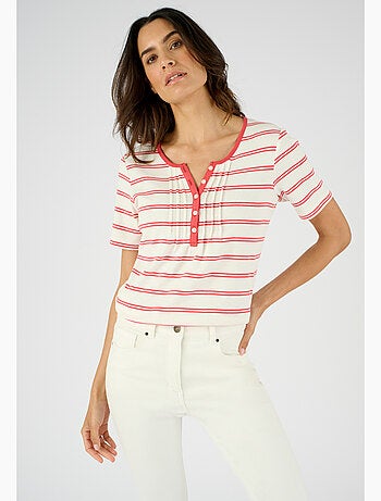 T-shirt fine côte pur coton - Damart