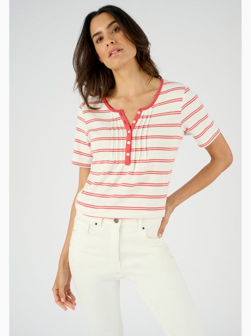 T-shirt fine côte pur coton - Damart - Kiabi