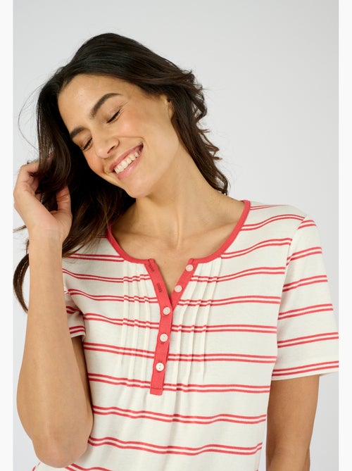 T-shirt fine côte pur coton - Damart - Kiabi