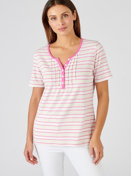 T-shirt fine côte pur coton - Damart - Kiabi