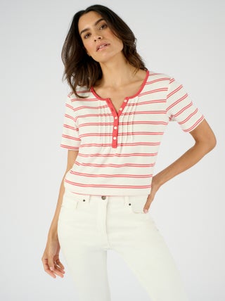 T-shirt fine côte pur coton - Damart