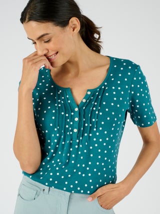 T-shirt fine côte pur coton - Damart