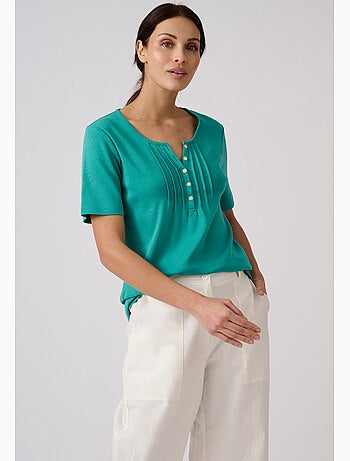 T-shirt fine côte pur coton - Damart