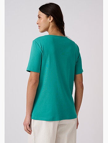T-shirt fine côte pur coton - Damart