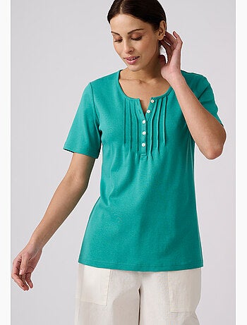 T-shirt fine côte pur coton - Damart