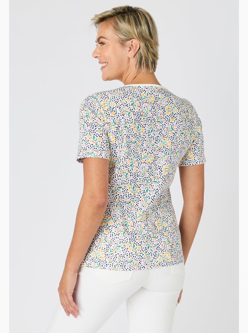 T-shirt fine côte pur coton - Damart Vert pastel - Kiabi