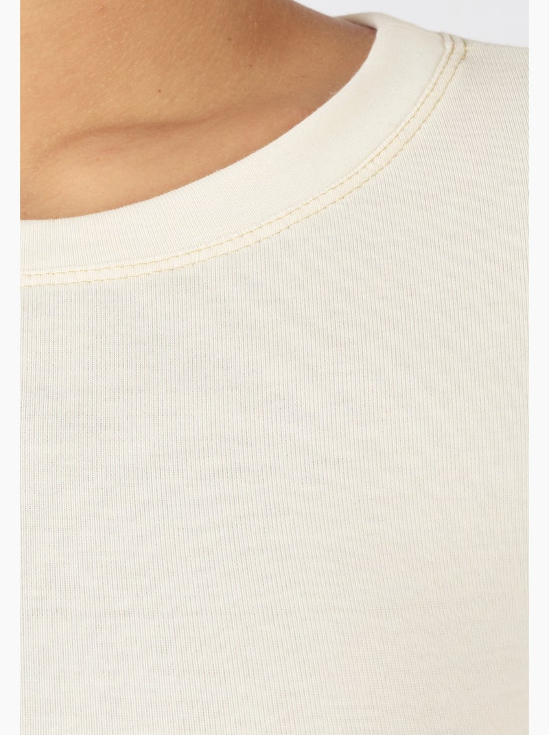 T-shirt fine côte Thermolactyl Sensitive, col rond thermique - Damart Blanc - Kiabi