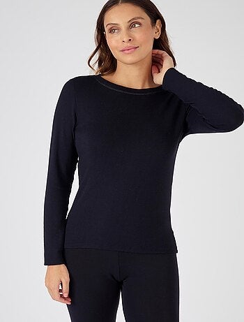 T-shirt fine côte Thermolactyl Sensitive, col rond thermique - Damart