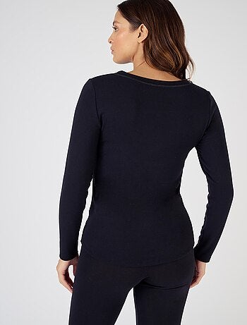 T-shirt fine côte Thermolactyl Sensitive, col rond thermique - Damart