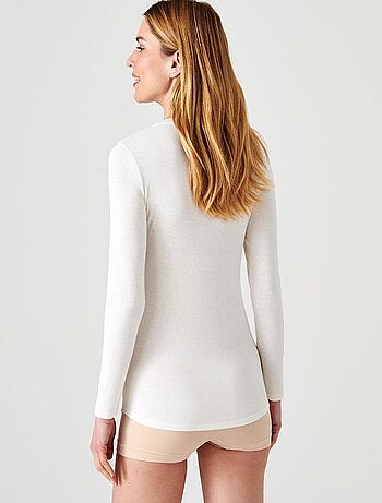 T-shirt fine côte Thermolactyl Sensitive, encolure dégagée - Damart