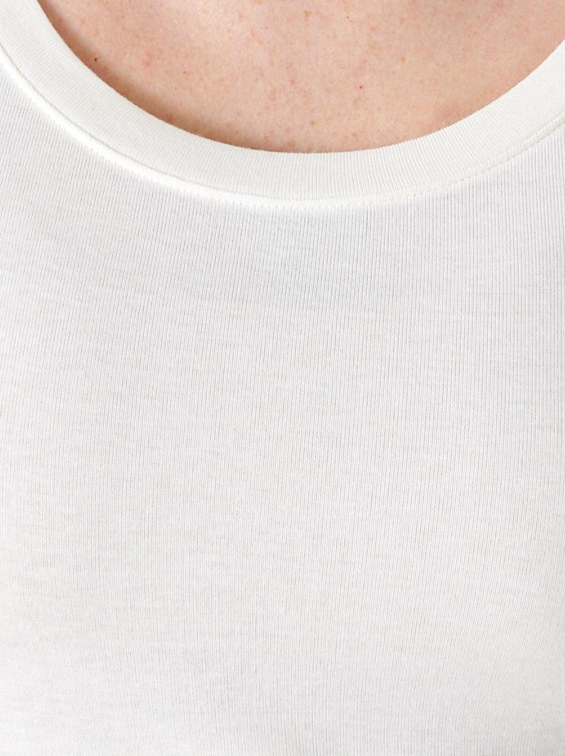 T-shirt fine côte Thermolactyl Sensitive, encolure dégagée - Damart Blanc cassé - Kiabi