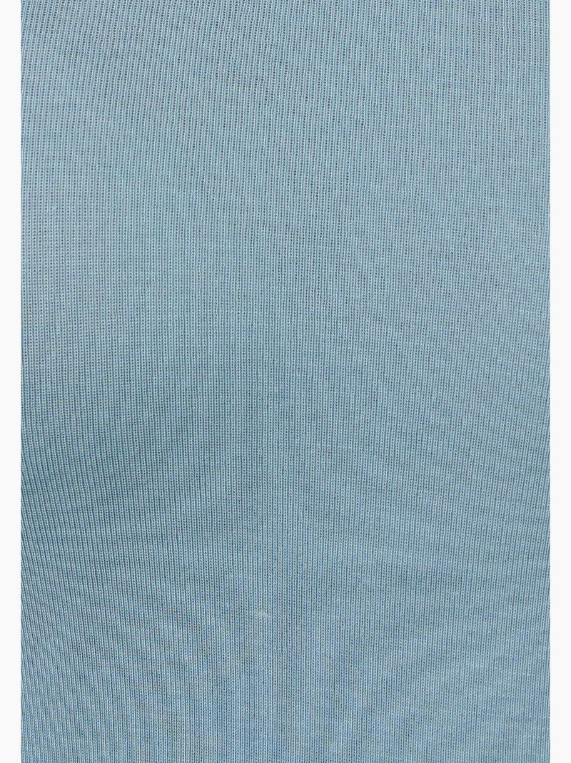 T-shirt fine côte Thermolactyl Sensitive, encolure dégagée - Damart Bleu gris - Kiabi