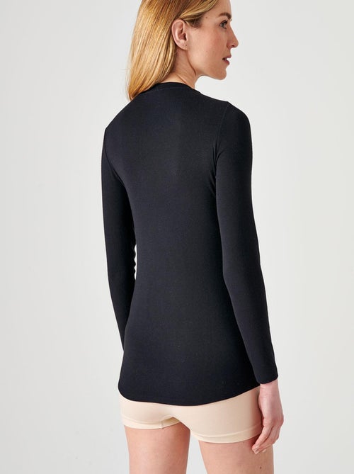 T-shirt fine côte Thermolactyl Sensitive, encolure dégagée - Damart - Kiabi