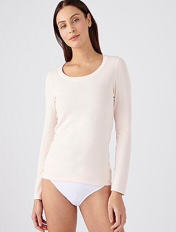 T-shirt fine côte Thermolactyl Sensitive, encolure dégagée - Damart