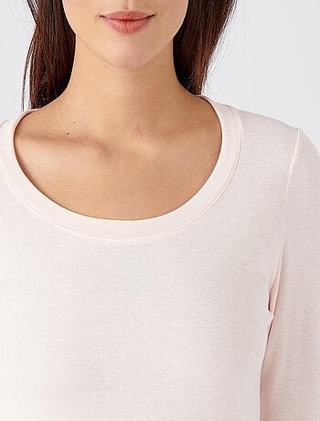 T-shirt fine côte Thermolactyl Sensitive, encolure dégagée - Damart