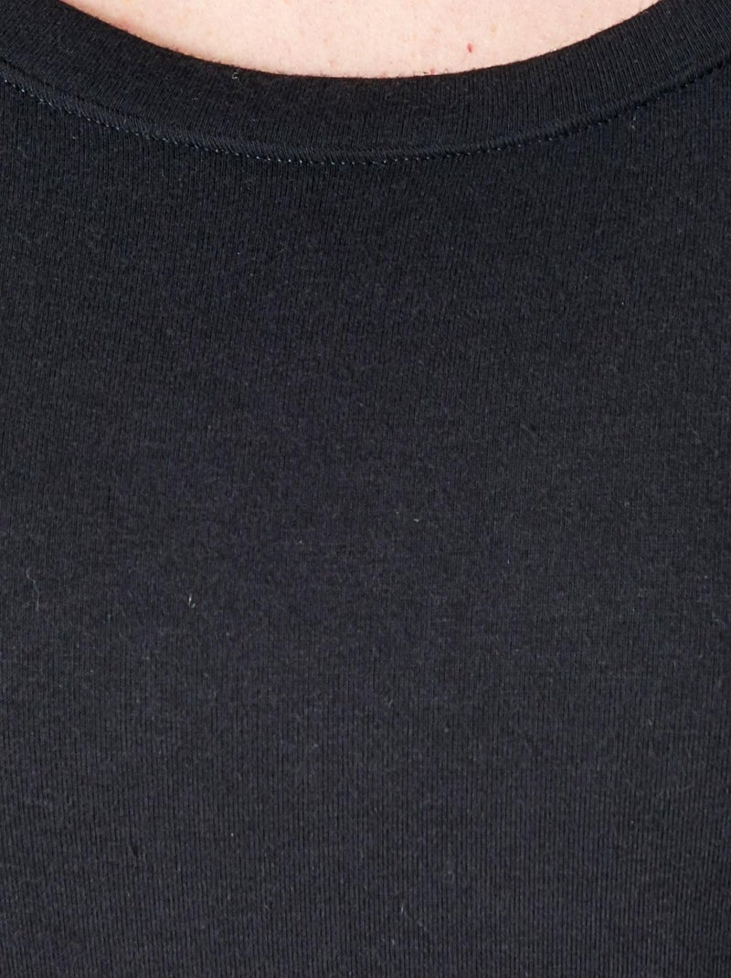 T-shirt fine côte Thermolactyl Sensitive, encolure dégagée thermique - Damart Noir - Kiabi
