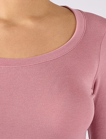 T-shirt fine côte Thermolactyl Sensitive, encolure dégagée thermique - Damart