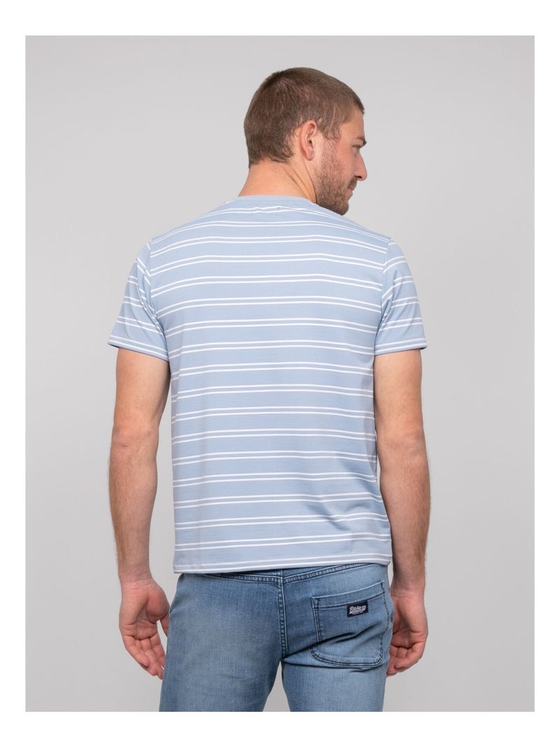 T-shirt fines rayures marinière NERLANDO Bleu - Kiabi