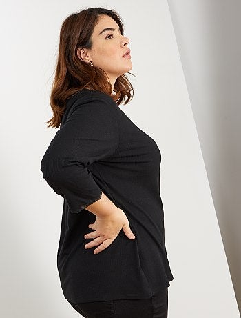 T-shirt finition dentelle - Kiabi