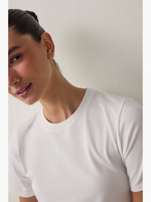 T-shirt fit femme col rond regular penti - Kiabi