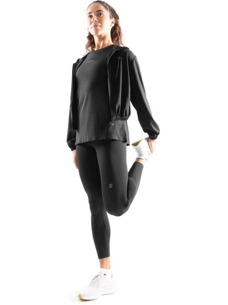 T-shirt fitness manches courtes femme fitness femme plan Noir - Kiabi