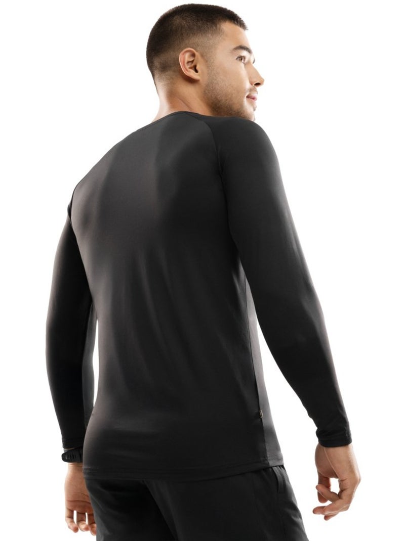 T-shirt fitness manches longues homme fitness homme key Noir - Kiabi