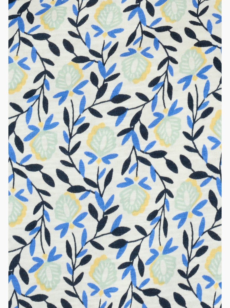 T-shirt flammé imprimé végétal - Damart Vert chèvrefeuille - Kiabi