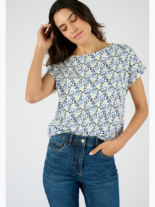 T-shirt flammé imprimé végétal - Damart - Kiabi