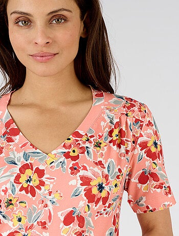 T-shirt fleuri viscose stretch - Damart