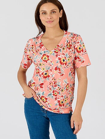 T-shirt fleuri viscose stretch - Damart
