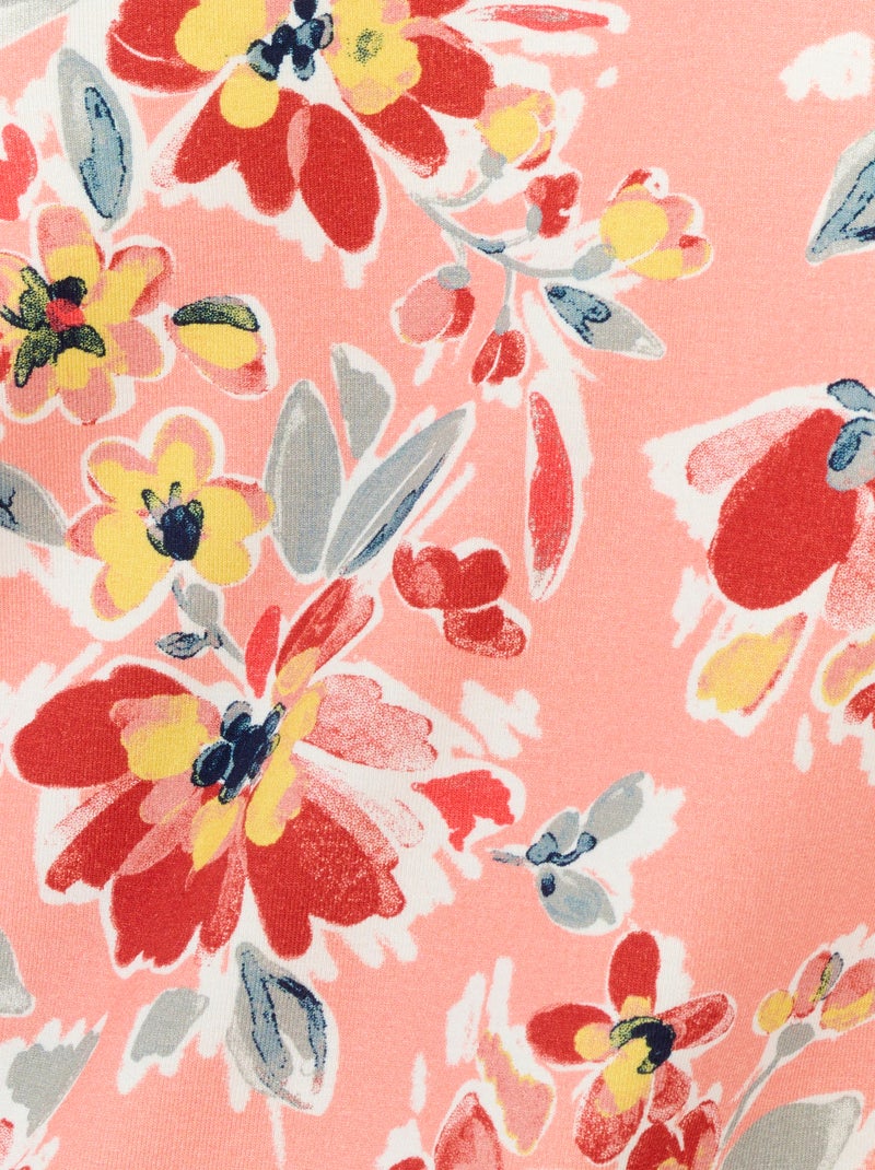 T-shirt fleuri viscose stretch - Damart Rose - Kiabi