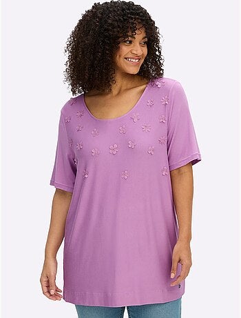 T-shirt Fleurs En 3d - Taille Standard - Sheego