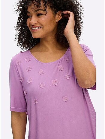 T-shirt Fleurs En 3d - Taille Standard - Sheego
