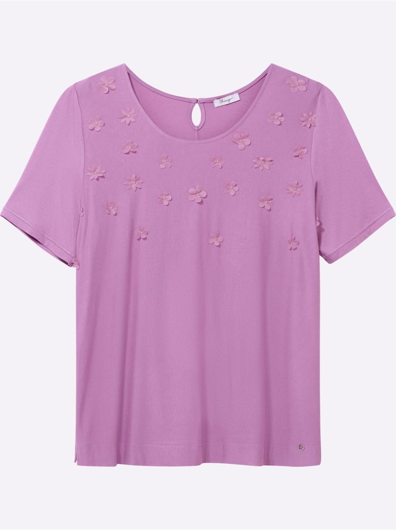 T-shirt Fleurs En 3d - Taille Standard - Sheego Rose - Kiabi