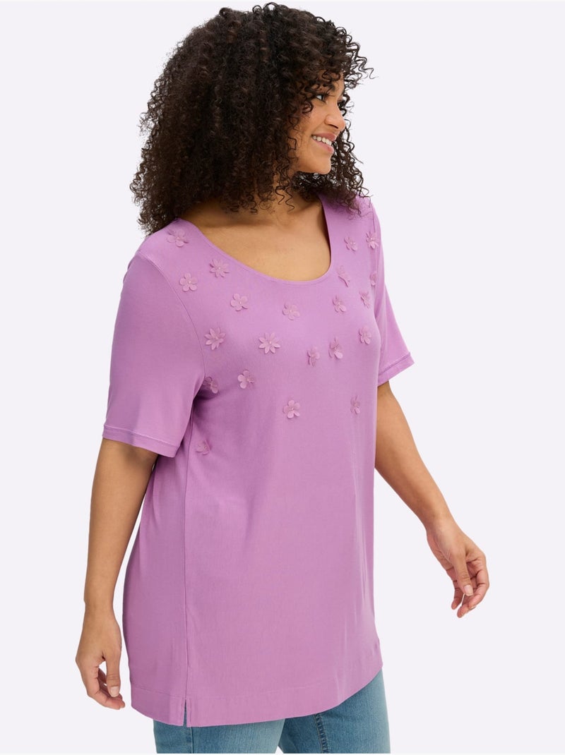 T-shirt Fleurs En 3d - Taille Standard - Sheego Rose - Kiabi