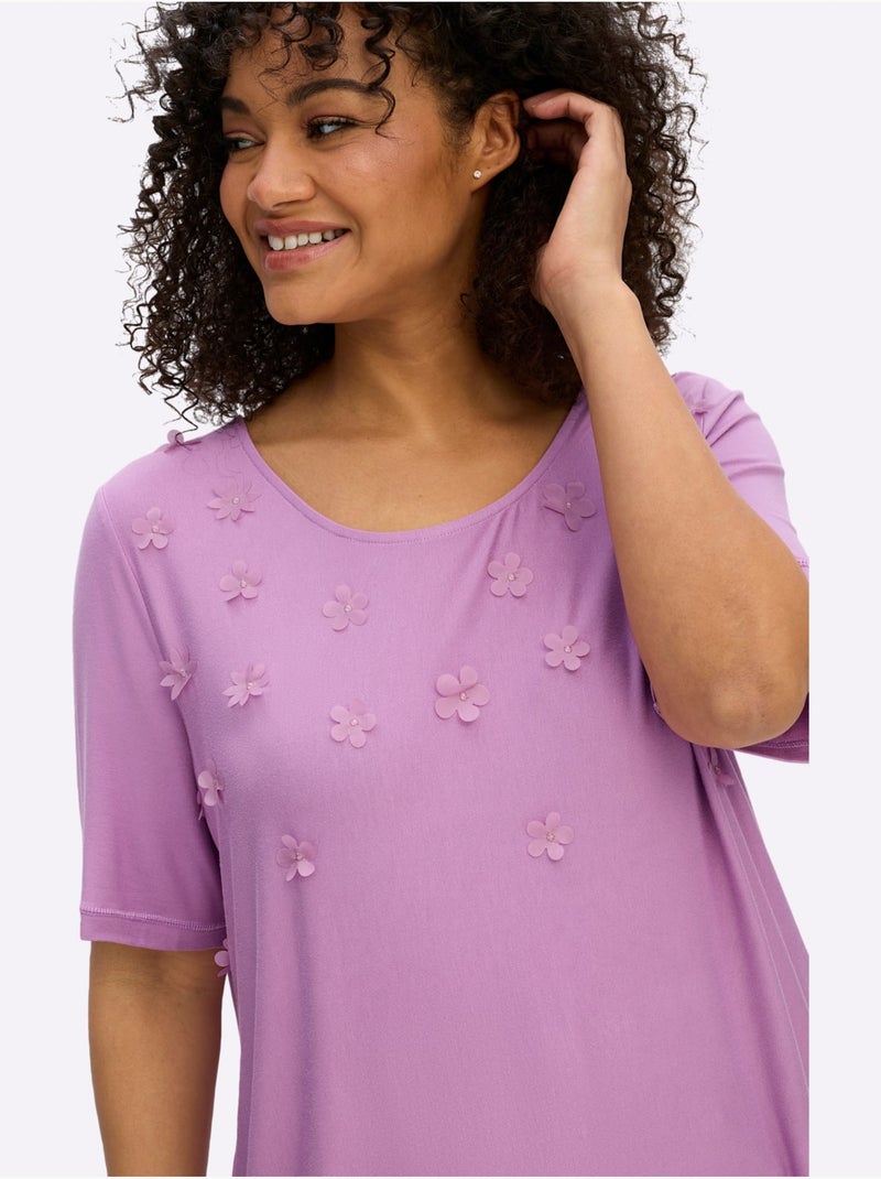 T-shirt Fleurs En 3d - Taille Standard - Sheego Rose - Kiabi