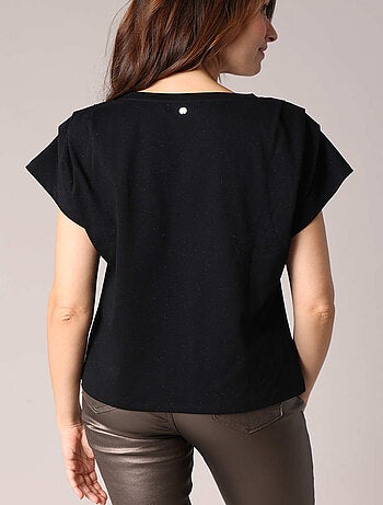 T-shirt fluide à manches plissées 'Deeluxe'