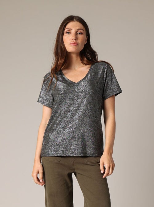T-shirt fluide avec encolure en V
 'Deeluxe' - Kiabi