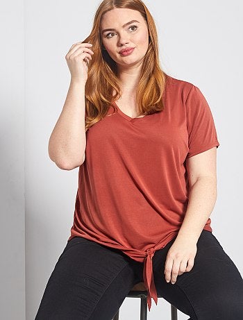 T-shirt fluide avec nœud en base
