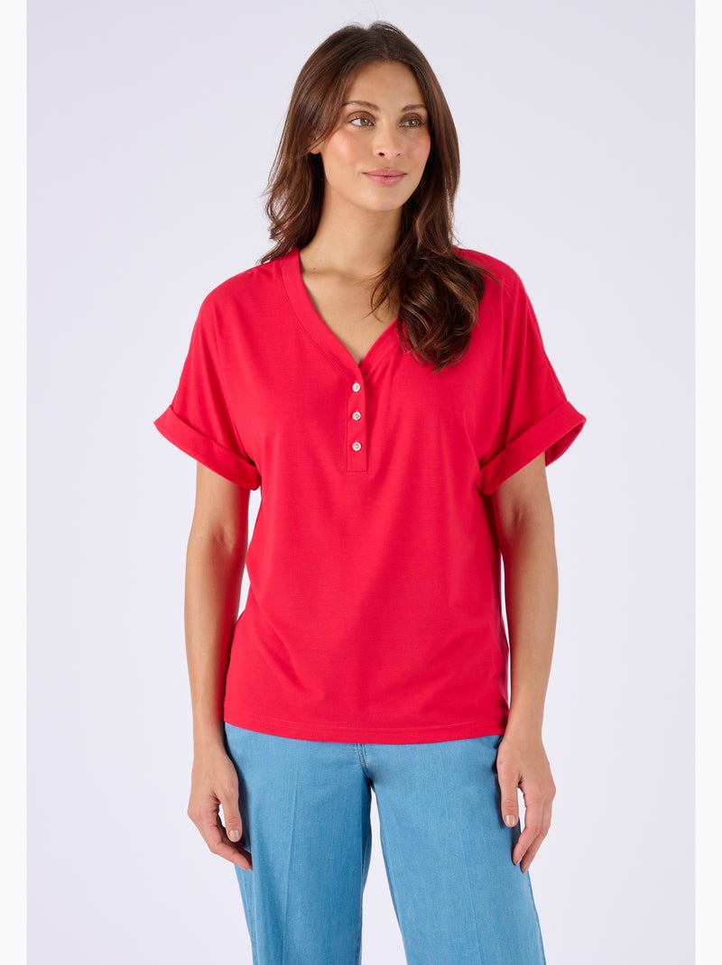 T-shirt fluide climatyl maille jersey - damart Framboise - Kiabi
