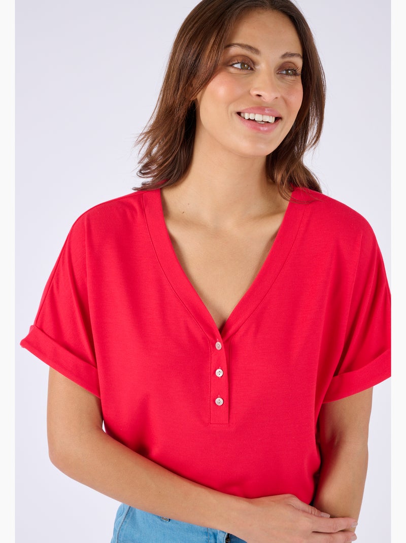 T-shirt fluide climatyl maille jersey - damart Rose fushia - Kiabi