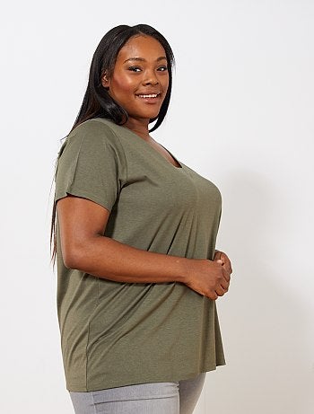 T-shirt fluide col V - Kiabi