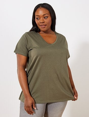 T-shirt fluide col V - Kiabi