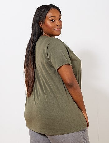 T-shirt fluide col V - Kiabi