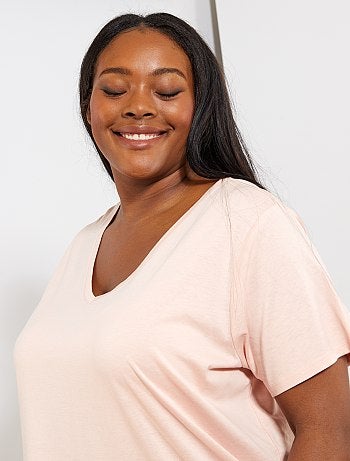 T-shirt fluide col V - Kiabi