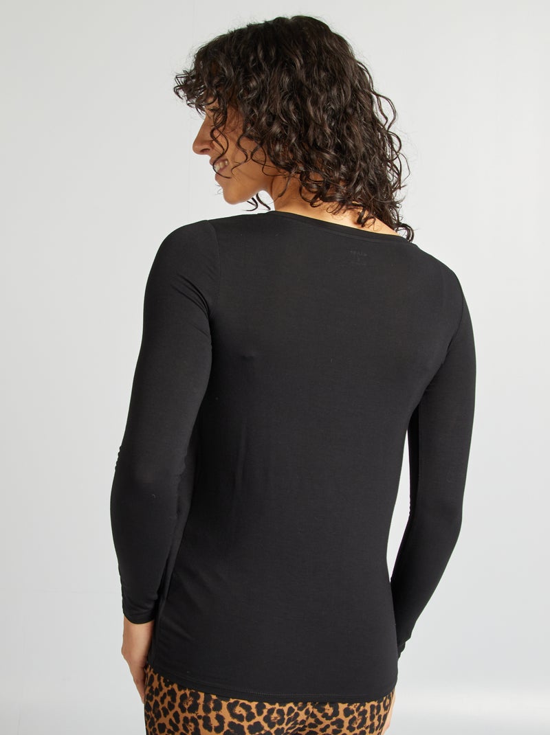 T-shirt fluide d'allaitement noir - Kiabi