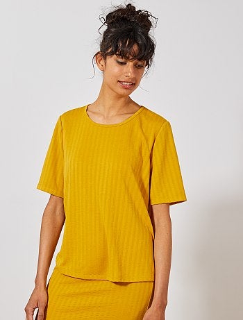 T-shirt fluide en maille côtelée 'JDY' - Kiabi