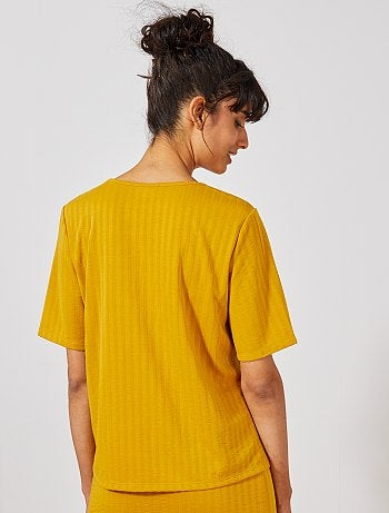T-shirt fluide en maille côtelée 'JDY' - Kiabi