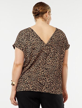 T-shirt fluide en maille gaufrée